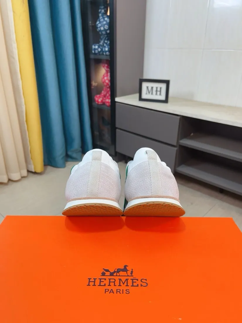Men's shoes 💰480🌸🌸[HERMES] Hermès sneakers, the upper is made of calfskin and suede, imported materials, full of texture, the lightweight sole is decorated with contrasting patterns, creating a versatile fashion style. Size: 38-44, 45 customized